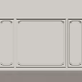 Gray Wall Paneling Three Panel Design With Decorative Trim For Interior Decoration 3d model