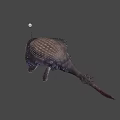 Game Movie Monster Character With Purple Brown Textured Body Large Mouth Sharp Teeth And Spikes