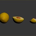 Hami melon melon cartoon fruit fruit blueberry strawberry hawthorn apple orange banana pear 3d model