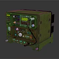 Green Military Communication Device With Control Knobs Buttons Display And Interface Ports 3d model