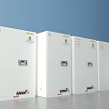 White Electrical Control Cabinets With CC Logo And Front Panel Design