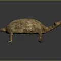 Golden Turtle Shaped Furniture Decorative Accent With Intricate Carved Patterns For Home Decor