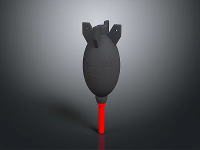 Abstract Black Sculpture Carving With Red Base And Detailed Top Structures 3d model