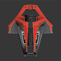 Red And Black Metallic Spacecraft Component With Mechanical Structure For Aerospace Missions 3d model