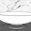 Modern Sleek White Freestanding Bathtub With Chrome Base On Marble Surface