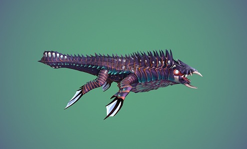 Monster Reptile Crocodile Lizard Fish Monster 3d model