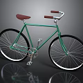 Green Bicycle With Red Seat Silver Handlebars And Black Wheels Classic Design