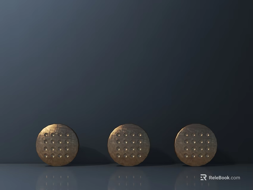 Hardware Tools Three Circular Metal Pieces With Multiple Holes For Industrial Applications 3d model 