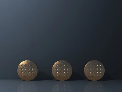 Hardware Tools Three Circular Metal Pieces With Multiple Holes For Industrial Applications 3d model