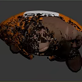 3D Worker Character Wearing Orange Jacket White Shirt Brown Pants And Red Gloves With Goggles