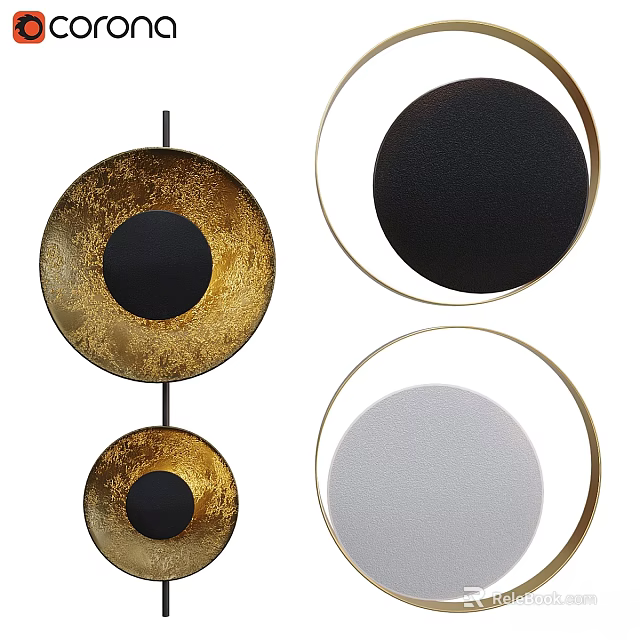 Modern Circular Wall Lamps With Gold Black White Finishes And Contemporary Design 3d model 
