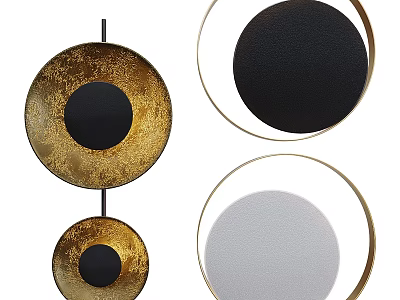 Modern Circular Wall Lamps With Gold Black White Finishes And Contemporary Design 3d model