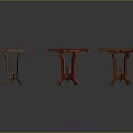 Small Wooden Tables With Different Colors And Various Leg Designs On Dark Background