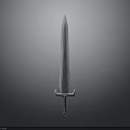 Silver Decorative Hilt Sword With Detailed Blade On Gray Gradient Background