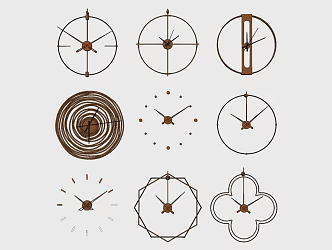 Modern Clock Metal Wall Clock 3d model