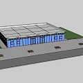 Container express station square tube steel structure 3d model