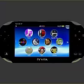 Sony PS Vita Handheld Gaming Console With Colorful Game Icons On Screen