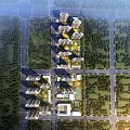 Aerial View Planning of Modern Residential Community With Green Spaces And Road Layout