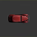 Red Vintage Classic Car With Retro Rounded Body And Chrome Grille Design