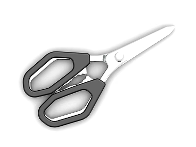 Black Handle Stainless Steel Scissors Ideal for Office and Home Tasks 3d model