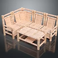 Rattan Woven Leisure Chairs Set With Coffee Table For Outdoor Patio Use