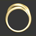 Elegant Gold Ring With Twisted Design And Central White Gemstone Band