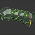 Elegant Curved Multi Seat Sofa With White Cushions Tassel Details And Decorative Trim