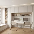 Modern study multi-function room computer room 3d model
