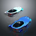 Futuristic Concept Cars With Sleek Design White And Blue Colors Glowing Accents