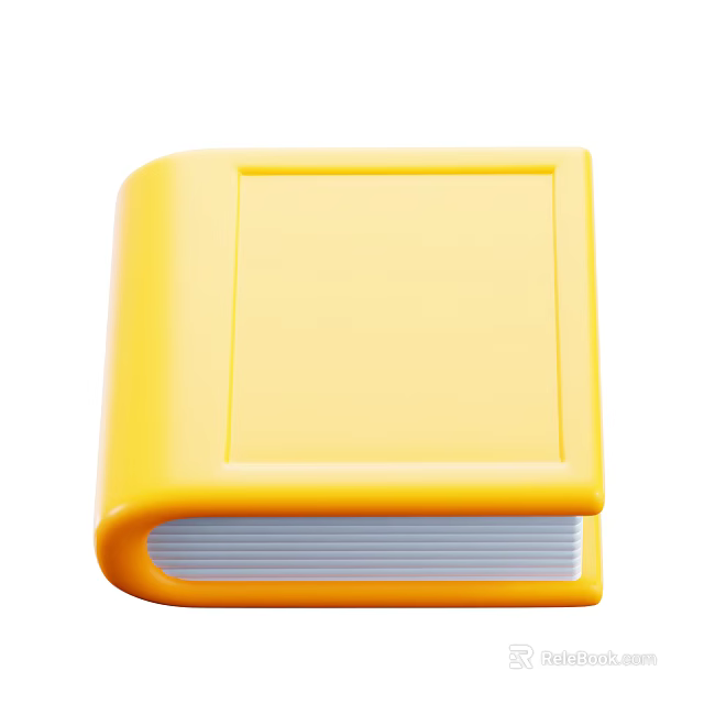 Bright Yellow Hardcover Book With Simple Cover And Clean Pages 3d model 
