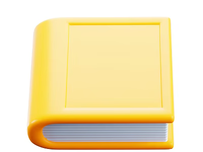 Bright Yellow Hardcover Book With Simple Cover And Clean Pages 3d model