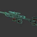 Futuristic Sniper Rifle Design With Golden Black Finish Scope Barrel And Mechanical Magazine Stand