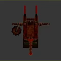 Red Complex Industrial Equipment With Mechanical Structure Vertical Horizontal Components And Base Stand