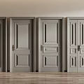 Modern Hinged Doors In Gray With Various Design Styles For Home Interior 3d model