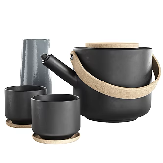 Modern Tea Set Ceramic Tableware 3d model