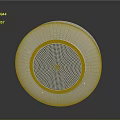White Circular Electronic Device Built in Speaker with Grid Design for Home Audio System 3d model