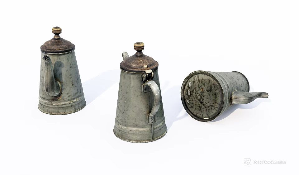Vintage Metal Daily Electrical Appliances Set With Classic Design For Home Use 3d model 
