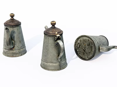 Vintage Metal Daily Electrical Appliances Set With Classic Design For Home Use 3d model