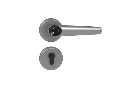 Sleek Modern Stainless Steel Door Handle With Lock For Home Interior Design 3d model