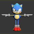 Sonic the Hedgehog Game Character With Blue Body Yellow Belly Red Shoes And White Gloves