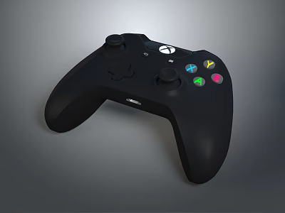 Entertainment Electronics Wireless Black Xbox Game Controller With Colorful Action Buttons 3d model