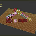 Two Unique Lightsabers With Different Hilt Designs Placed On Red Mat Surface