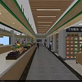 Supermarket Department Store Interior With Shelves Dry Goods Section Products And Shoppers