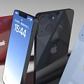 Apple Smartphones With Different Colors Foldable Design And Screen Showing Time And LOVE Text