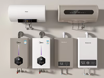 Modern Home Appliances Featuring Various Electric Water Heater Designs For Daily Use 3d model