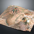 Stunning Mountain Landscape With 3D Topographic Peaks And Natural Terrain Textures
