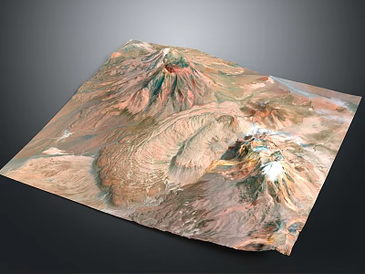 Stunning Mountain Landscape With 3D Topographic Peaks And Natural Terrain Textures 3d model