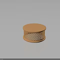 Orange Round Table With Lattice Pattern Base Modern Home Furniture