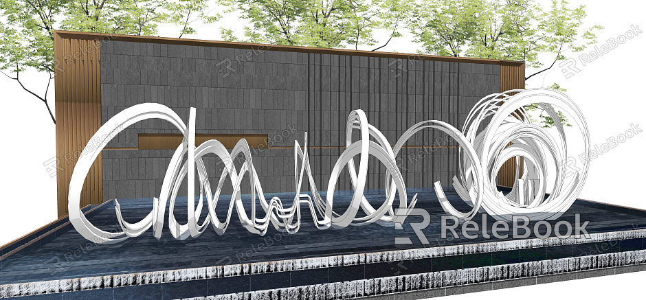 Modern city sculpture curve abstract sculpture landscape sketch streamer landscape wall model