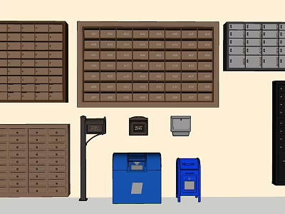 Modern Mailbox Letter Box Apartment Lobby Mailroom 3d model